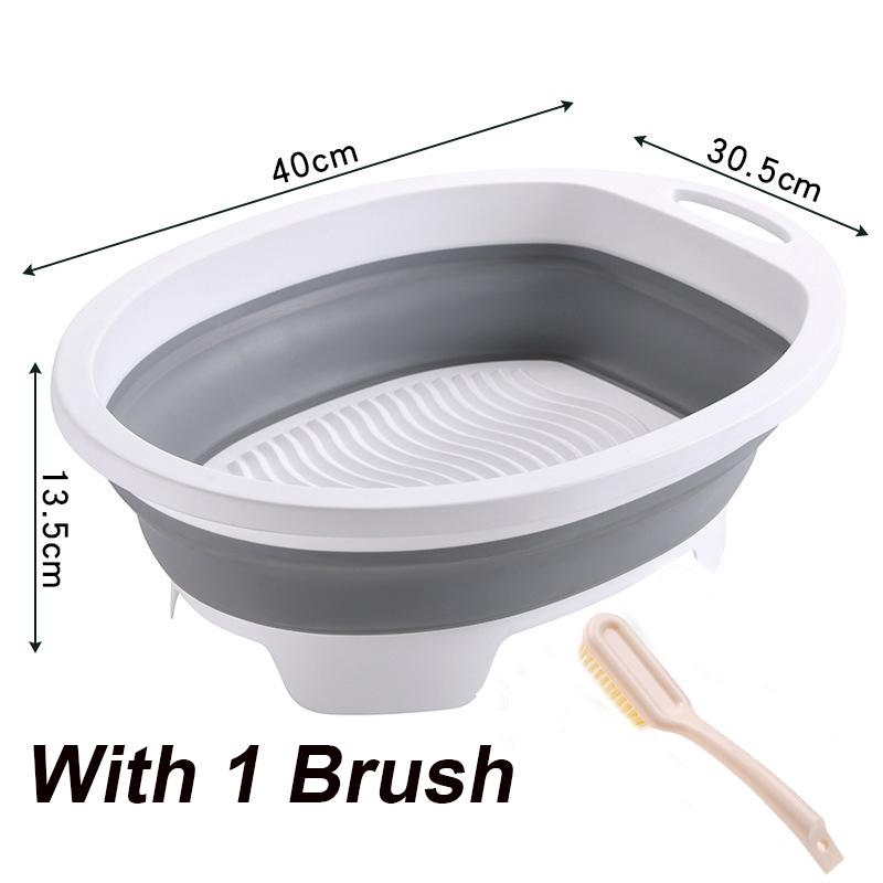 Portable Hand Washing Foldable Basin With Brush Home School Dormitory Washboard Basin For Clothes Cleaning Tools