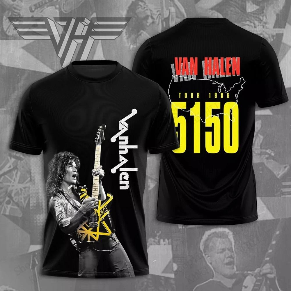 

New Rock Star VAN HALEN Band 3d Print T-shirt Men Women Fashion Casual Short Sleeve Tshirt Kids Hip Hop Tops Tees Mens Clothing 5XL