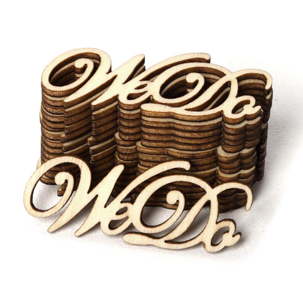 60 Pieces Wooden Letters Wall Hanging We Do Table Decor Unfinished Signs Decoration Gifts Housing Supplies for Living Room