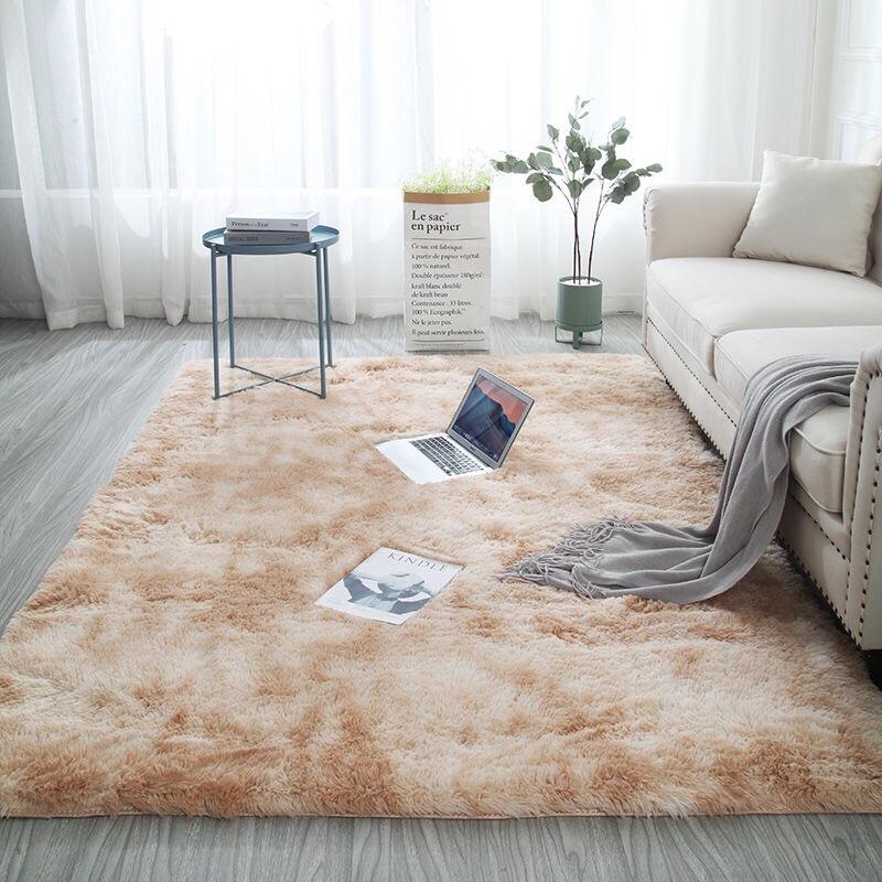Soft Fluffy Carpet For Living Room Solid Color Plush Rug Children Bed Room Anti -Slip Floor Carpets Window Bedside Home Decor