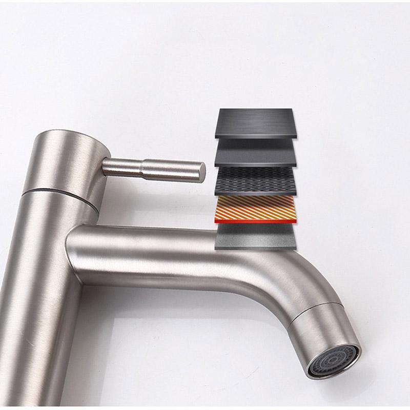 Edelstahl Einzel Kaltbecken Wasserhahn Badezimmer Balkon Heimbecken Waschbecken Schnellöffnender Wasserhahn