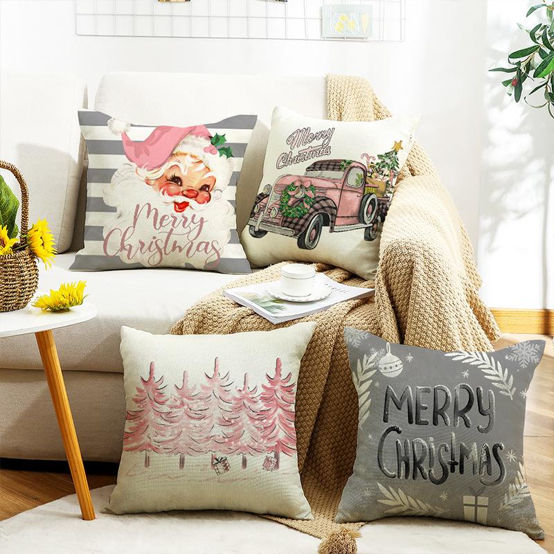 New Christmas Autumn and Winter Pillow Santa Claus Home Cushion Pillow Cover Cushion