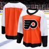 New Style Philadelphia Flyers American Hockey Training Suit 3D Printed Pattern Breathable Speed Dry Captain Tops Long Sleeve V-neck T Shirt