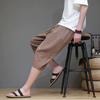 2024 Brand Linen Pants For Men Baggy Large Pocket Cropped Oversize Trousers Loose Harem Casual Pants Male