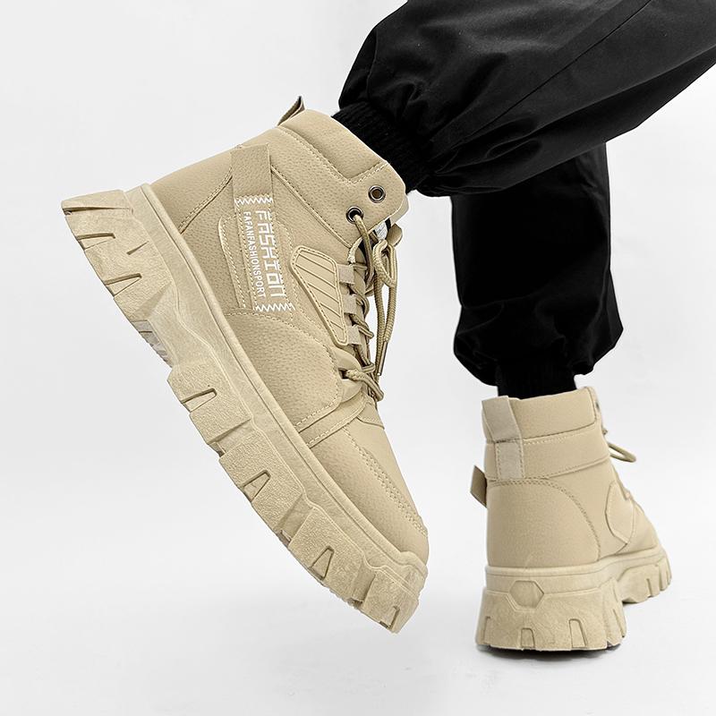 Fashion 2025 High-end Street Shoes Khaki - Thick Soled Fashionable Sports Shoes, Men's Urban Walking Shoes Fashion Hiking Boots Cowboy
