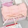 INS Bow Drawstring Pen Bag Large Capacity Stationery Storage Bag Solid Color Pencil Case  Gift