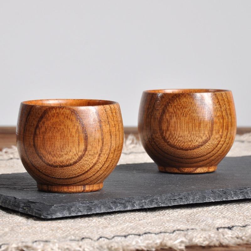 Creative Wooden Cup Japanese-style Small Teacup Anti-scalding Tea Set Tea Cup Household Solid Belly Cups Household Tableware