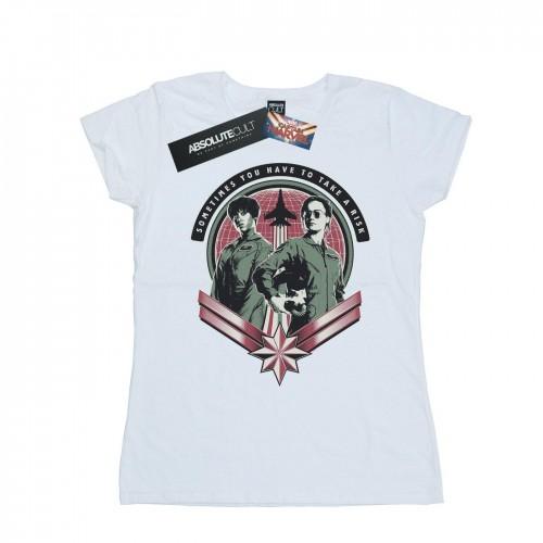 

Marvel Womens/Ladies Captain Marvel Take A Risk Cotton T-Shirt XXL білий