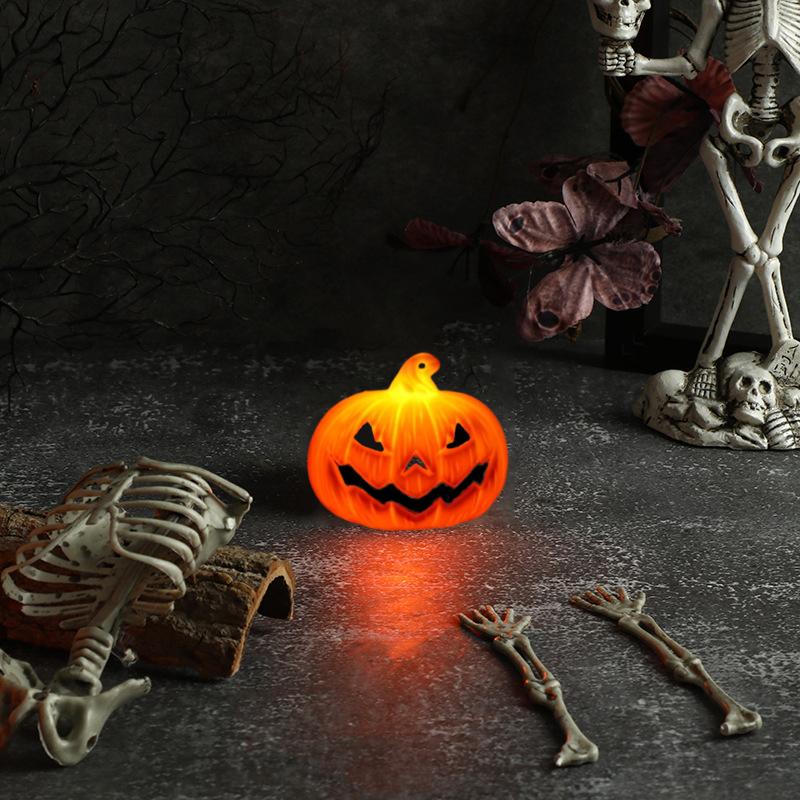 6pcs Halloween LED Pumpkin Lights, Pumpkin Tea Lights, Small Pumpkin Statue Lights, Battery Operated Lights for Halloween