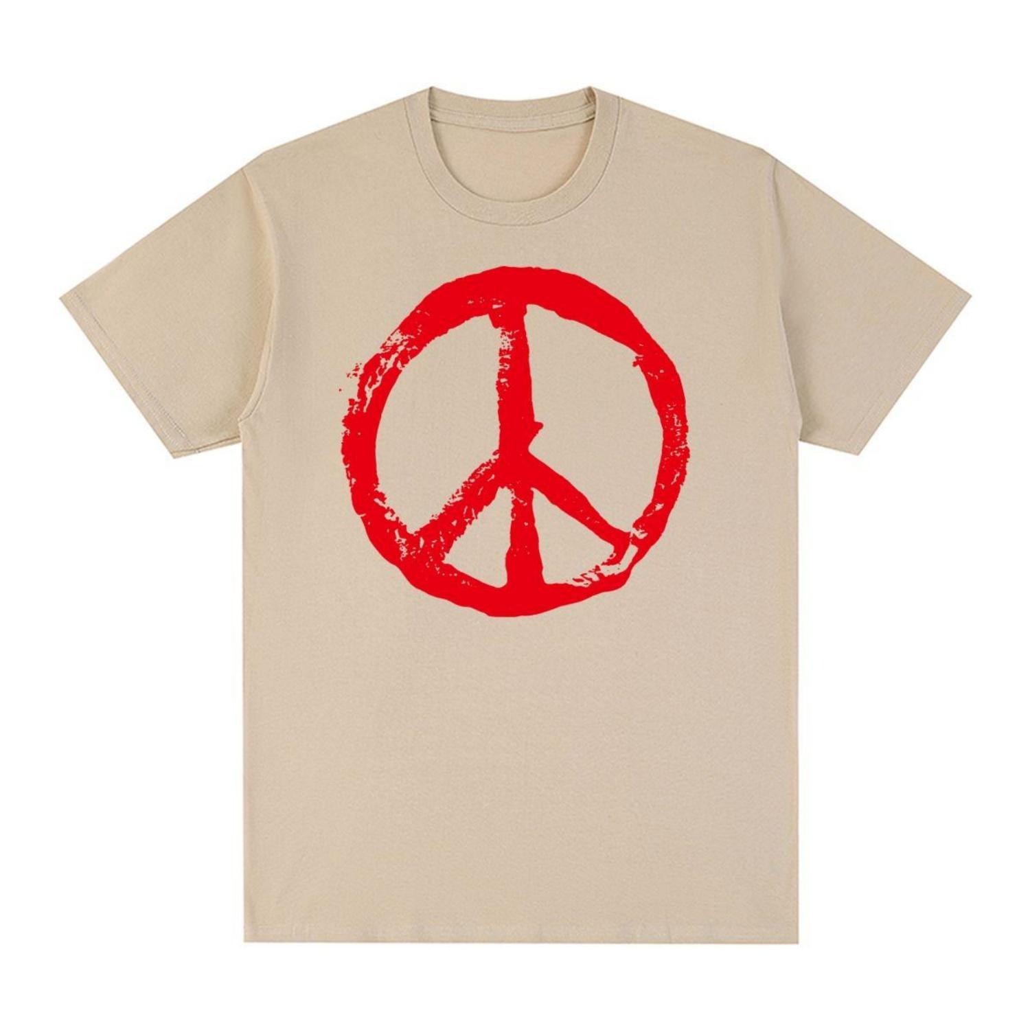Make Love Not War Vintage T-shirt Pacifism Against War Peace Symbols Cotton Men T Shirt New Tee Tshirt Womens Tops S чёрный