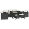 VidaXL Garden Lounge Set 6 Pcs with Cushions Black Wicker 3213548