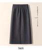 Women's High-Waisted Gray Wool Bodycon Skirt - Autumn/Winter 2024 A-Line Retro Mid-Length Skirt