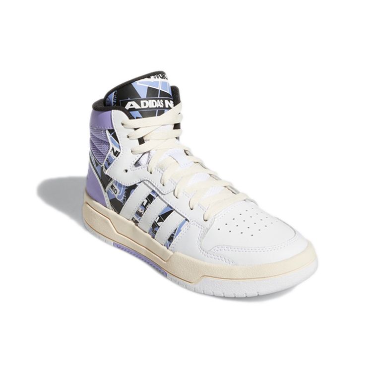 Adidas Neo Entrap Comfortable Casual Mid-Top Skate Shoes Women Sneakers White Purple GW7008