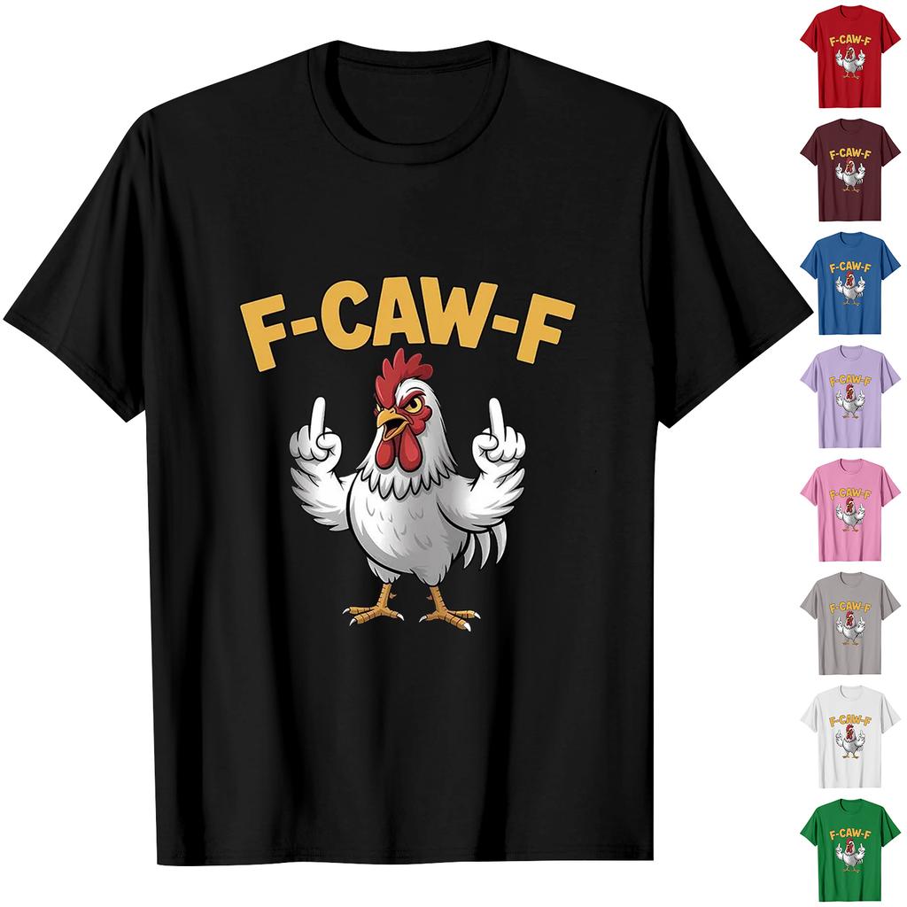 F-CAW-F Women's Casual Letter Print Short-sleeved Top T-shirt