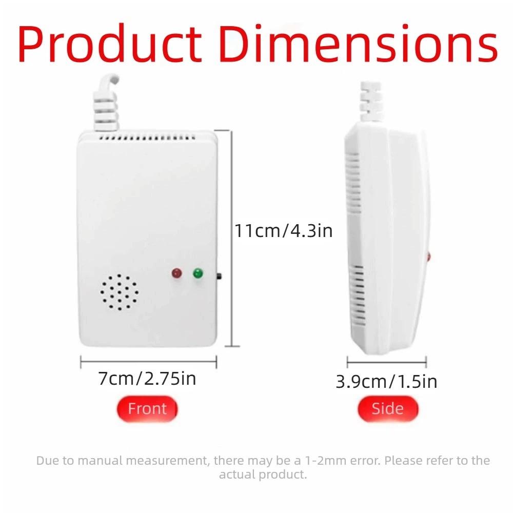Wall Mounted Combustible Gas Leak Alarm Compact Natural Gas Alarm Sensor Home Security