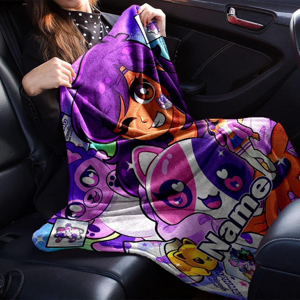 Coperta Stampata a Tema Aphmau con Nome Personalizzato - Perfetta per Divano, Letto, Viaggi e Uso Esterno | Lavabile in Lavatrice, Accogliente e Resistente.