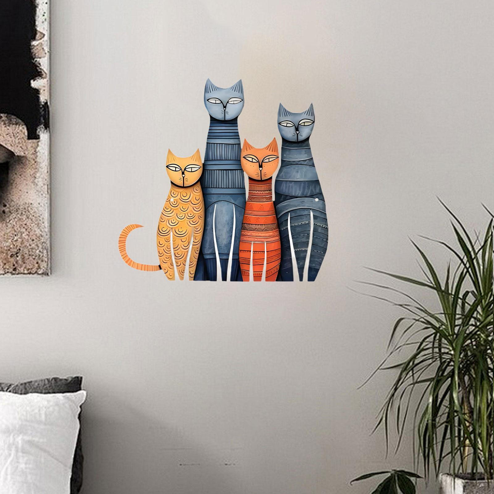 

4 шт. Художественный декор Настенный подвесной 2D Милые подарки Декоративный Металлический кованый Цветной для Двора Спальни Веранды