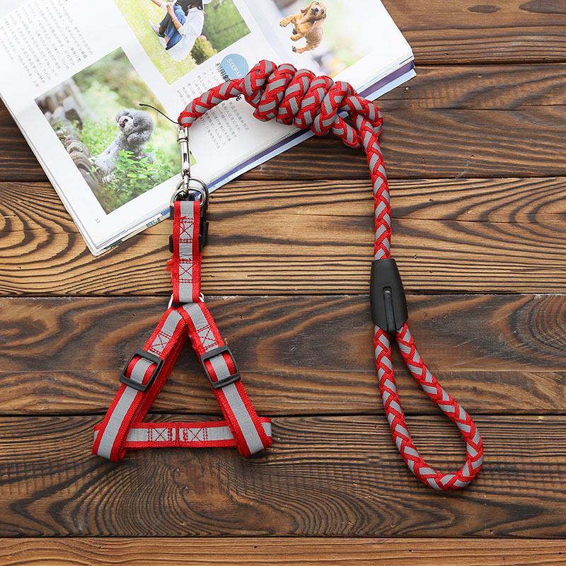 "Reflexní tkaný postroj pro domácí mazlíčky": Nastavitelné vodítko pro velké, střední a malé psy"