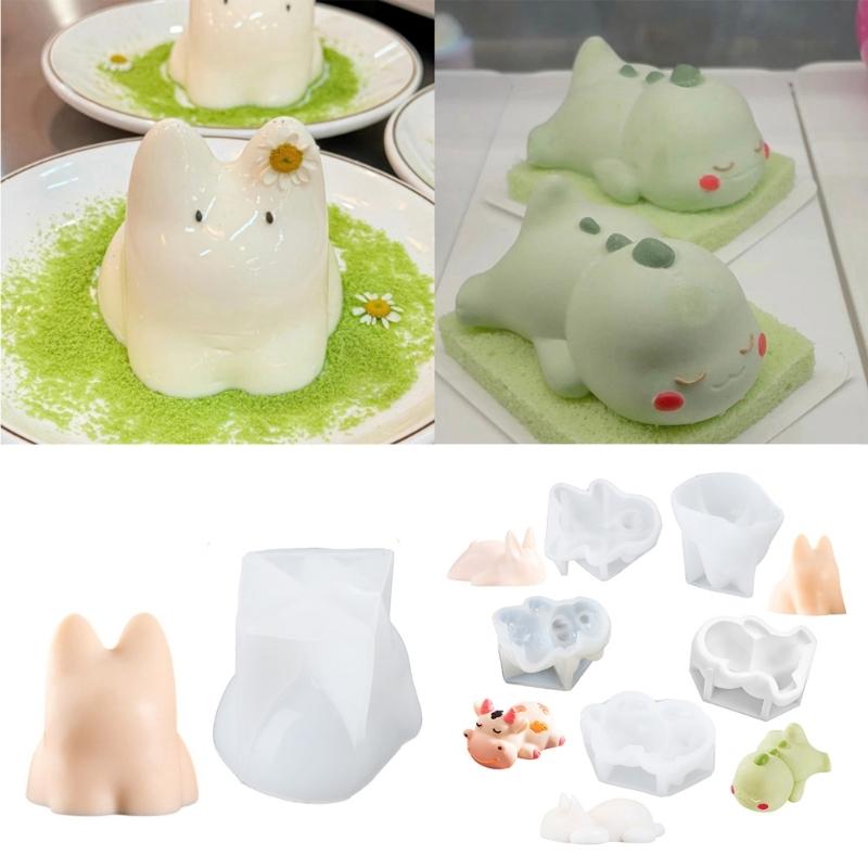Milk Jelly Silicone Mold Animal Shape Gelatin Dessert Mold Mousse Cake Decorations Mould for Bakings Enthusiasts