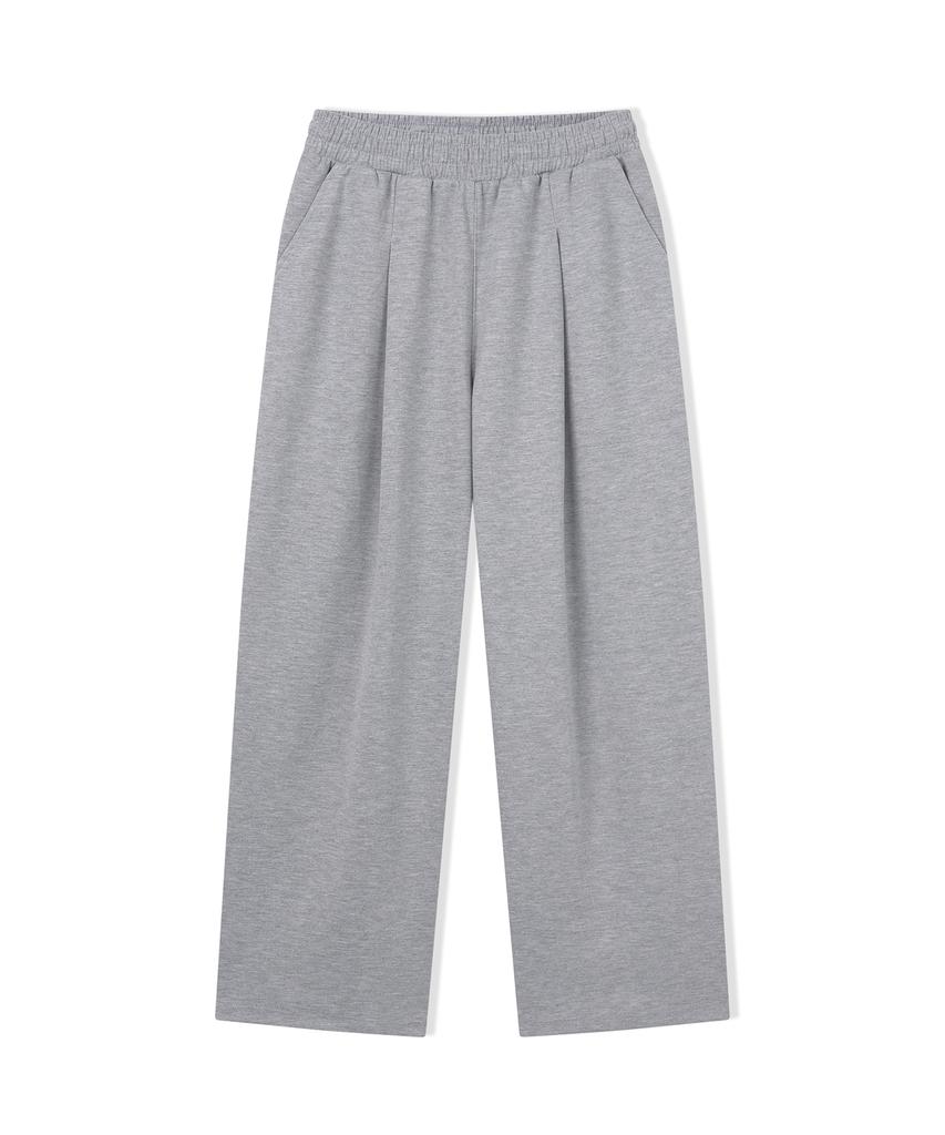 CAMEL WORK One-Tuck Wide Sweatpants (Gray)