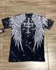 Sommer Europäische und Amerikanische Mode Herren Atmungsaktives und Bequemes Rundhals-T-Shirt Flügel Kreuz Druck Outdoor Oberteil