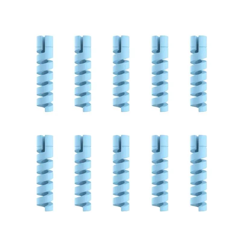 10pcs Cable Protector Silicone Charge Cable Spiral Winder Wire End Cord Savers Cover For Phone USB Charger Cable Accessories
