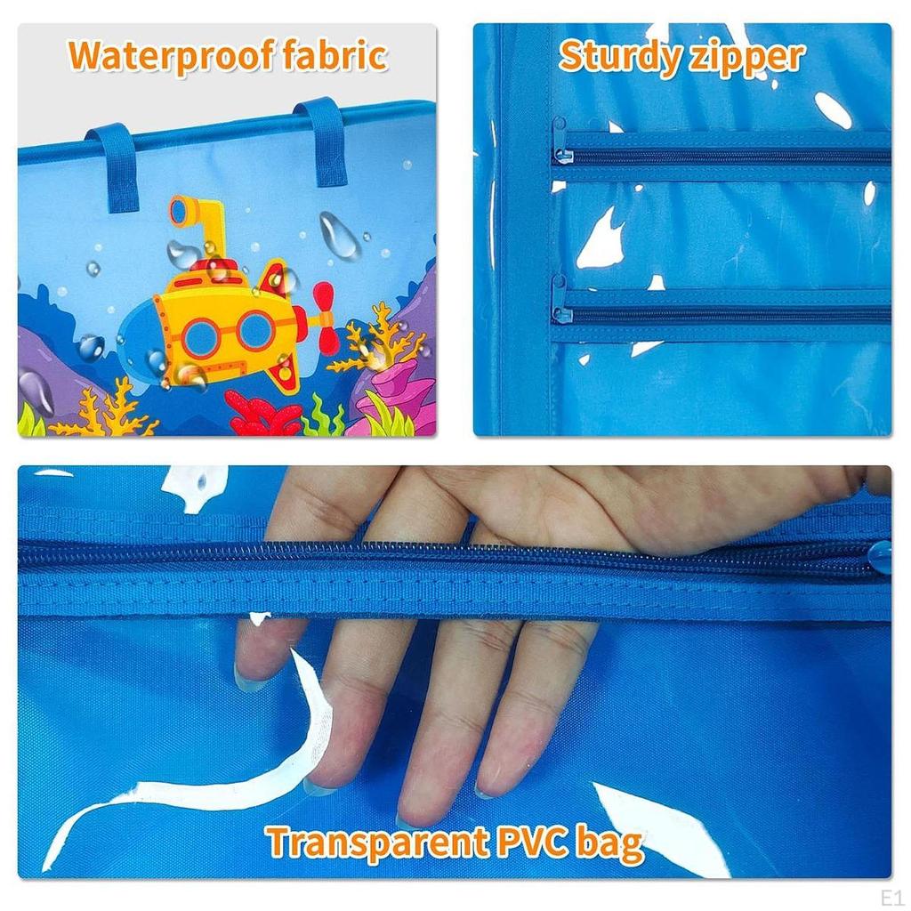A3 File Bag Artwork Storage Child Zippered Versatile with Handles Practical Lightweight Painting
