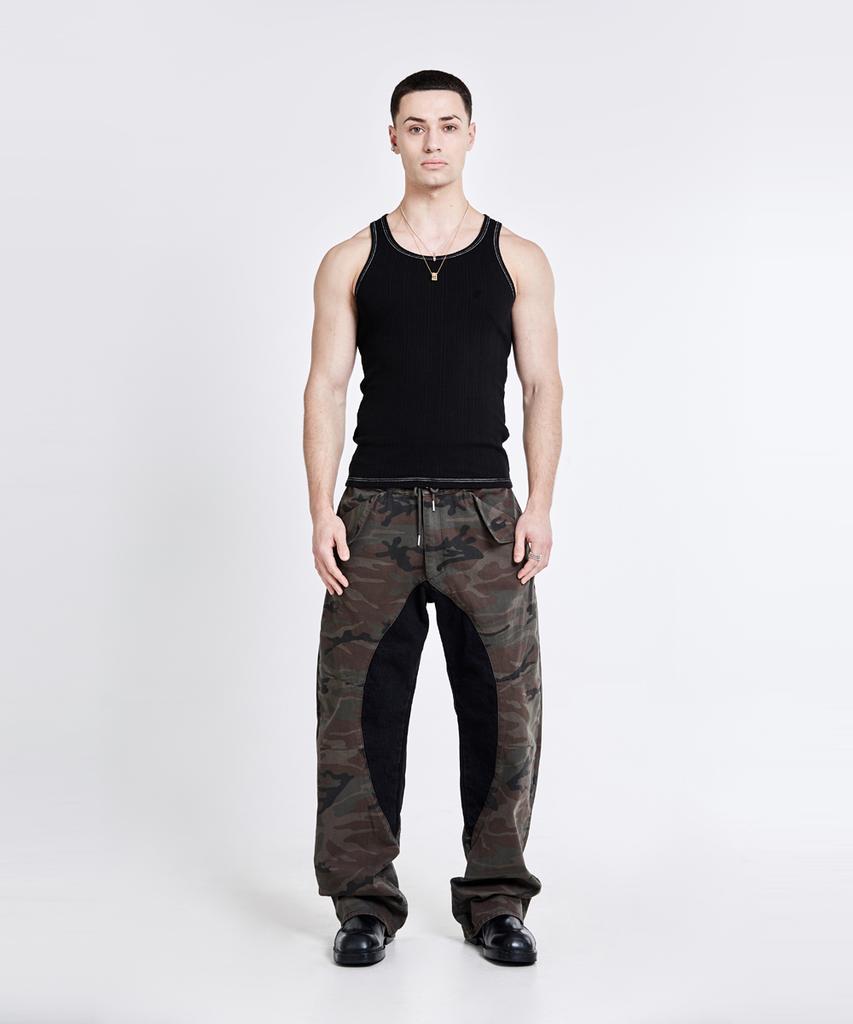 51Peosenteu Lining Cargo Pants - Camo Black