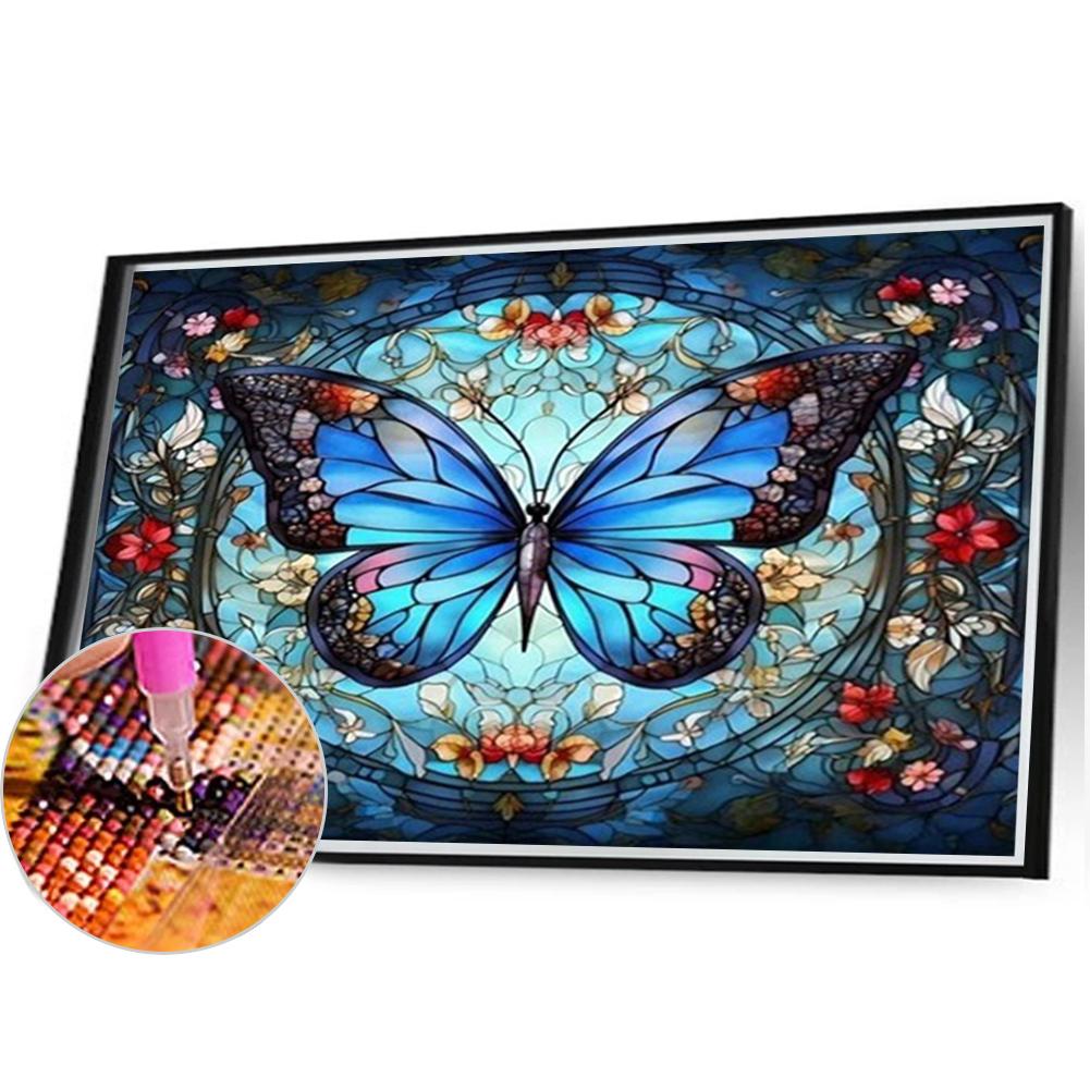 

LF# 5D DIY полный квадратный витраж алмазная живопись бабочка набор 50x45c