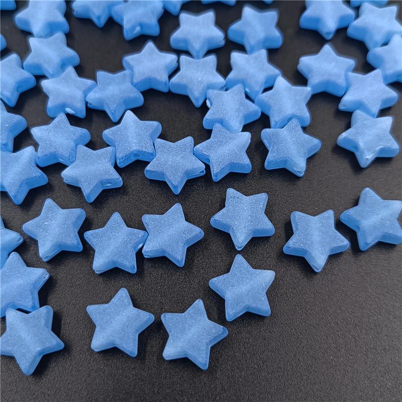 50Pcs Frosted Matte Acrylic Heart Star Beads Pendant DIY for Necklace Bracelet Jewelry Making