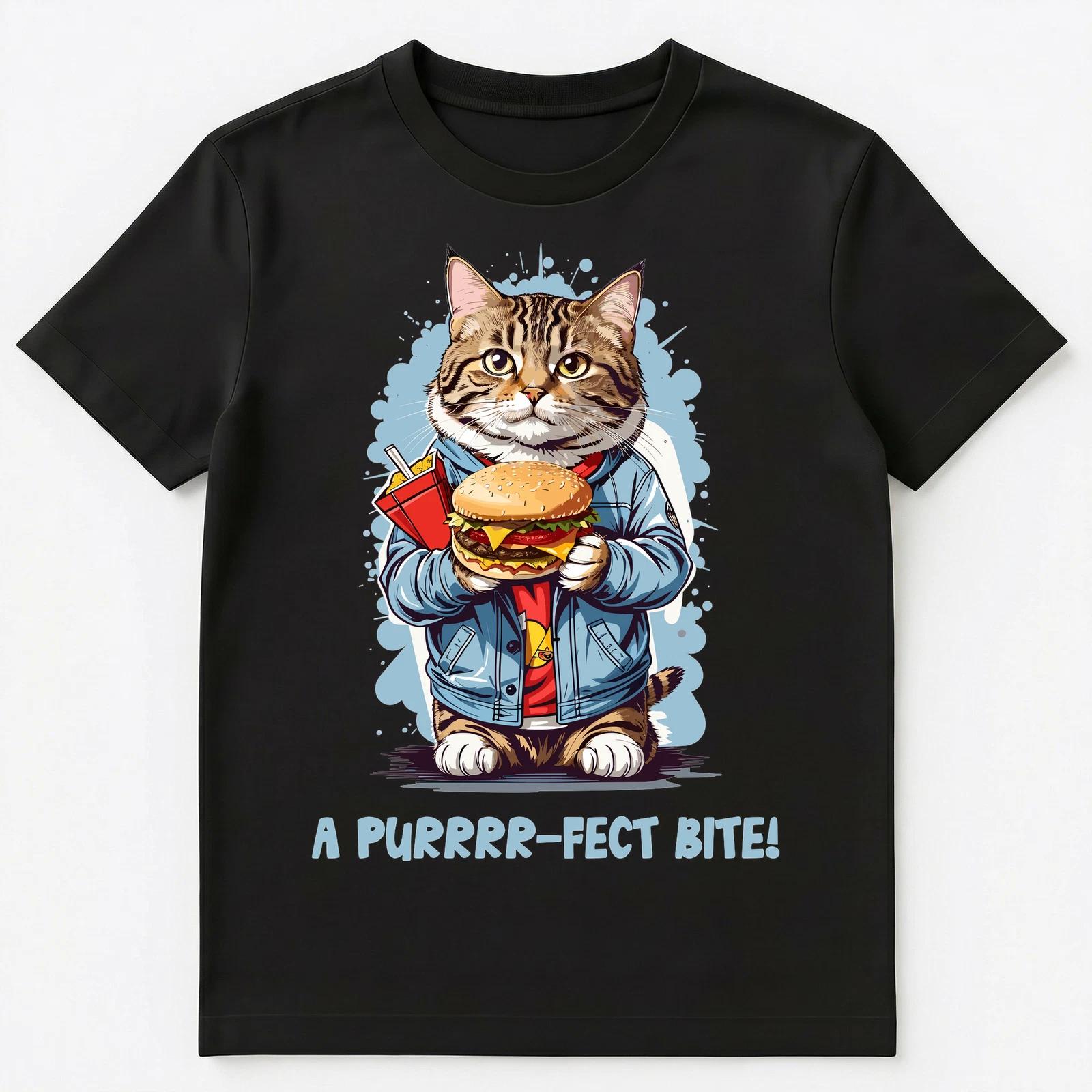 Funny Cat Cheeseburger Pun Graphic Unisex T-Shirt 3XL