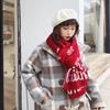 Women Fashion Christmas Elemental Pattern Knitted Woolen Scarf Warm Shawl Couples Christmas Gifts
