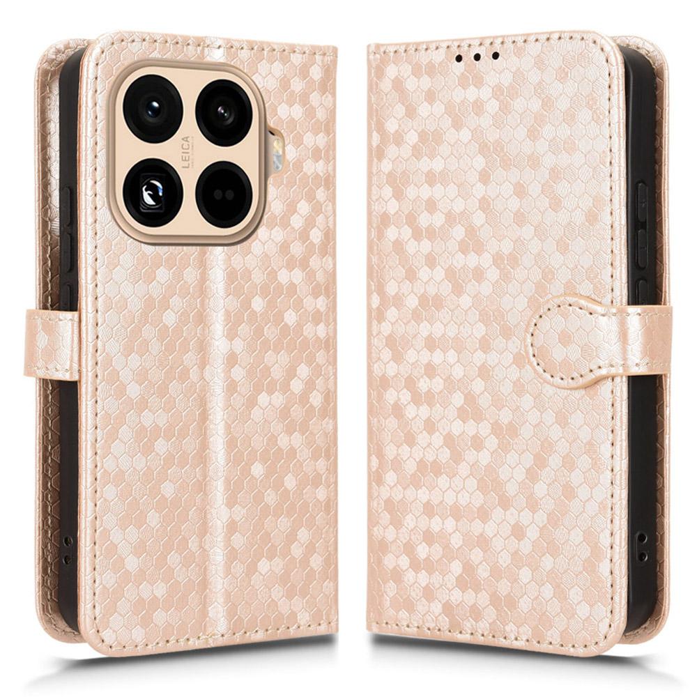 For Xiaomi 15T Pro Wallet Case Dot Pattern Imprint PU Leather Phone Cover with Wrist Strap