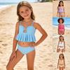 Dziewczęcy dwuczęściowy zestaw kąpielowy Top Tankini z akcentem rozgwiazdy i dołem Kostium kąpielowy dla dzieci Odzież plażowa Letni strój kąpielowy