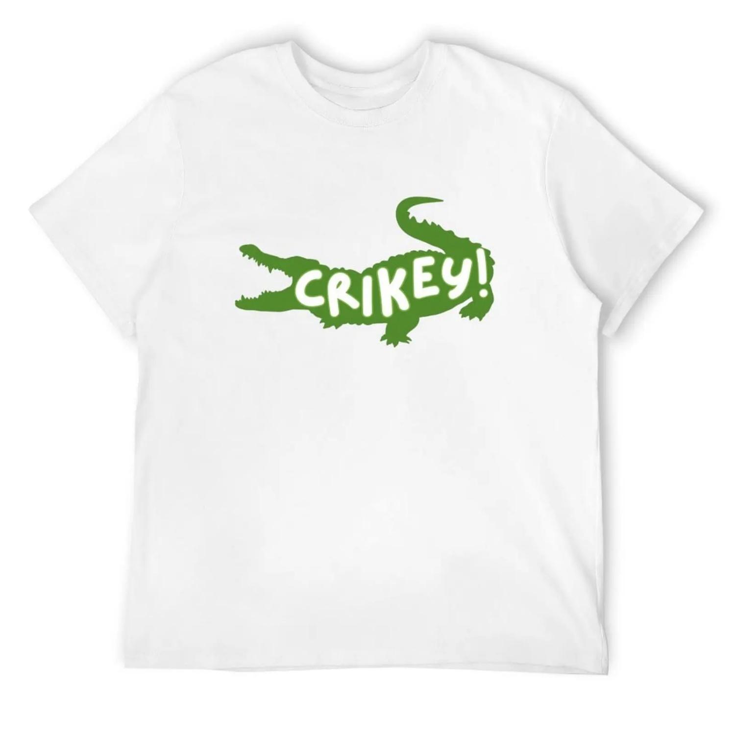 

Crocodile Crikey T-Shirt graphic tee shirt graphics vintage graphic tee plus size clothes plain t shirts men XXXXXL білий