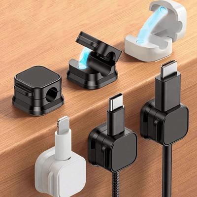 3/6Pcs Magnetic Cable Clips Cable Adjustable Cord Holder Under Desk Car Cable Management Strong Adhesive Wire Keeper Organizer