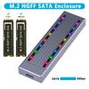 Double Protocol M.2 NVMe SSD Enclosure with Lighting Aluminum Case Easy to Use for 2230 2242 2260 2280 SSD Box