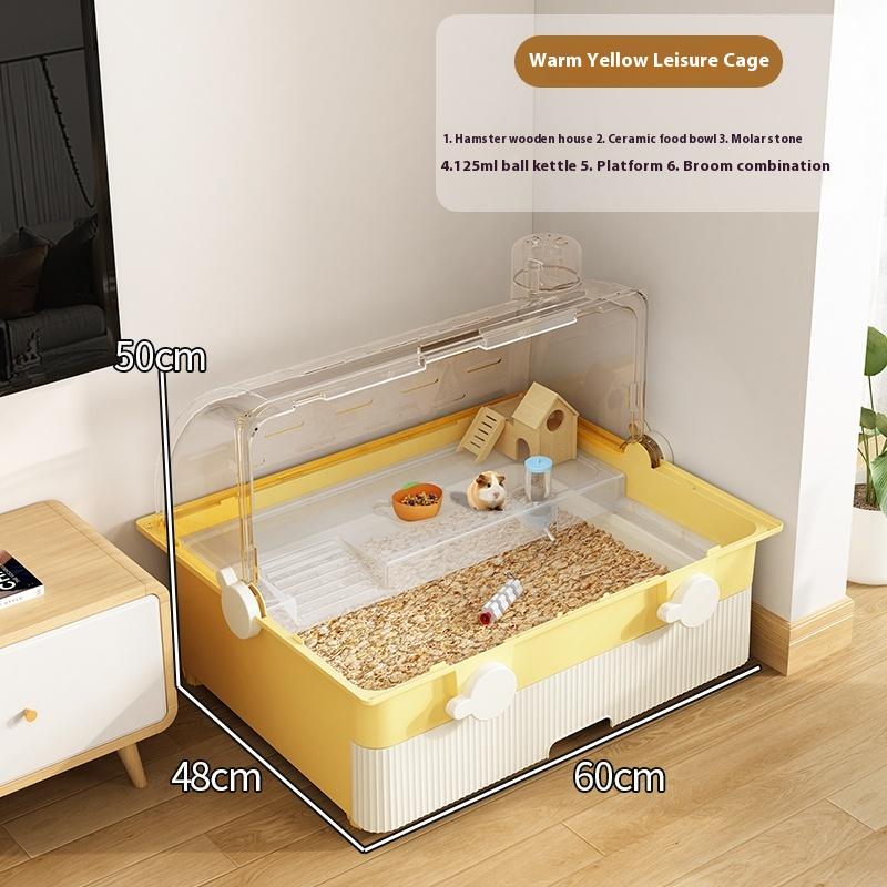 Hamster Habitat Transparent Acrylic Cage Gerbil Mouse Rat House Winter Warm Detachable Large Mansion Luxury Villa