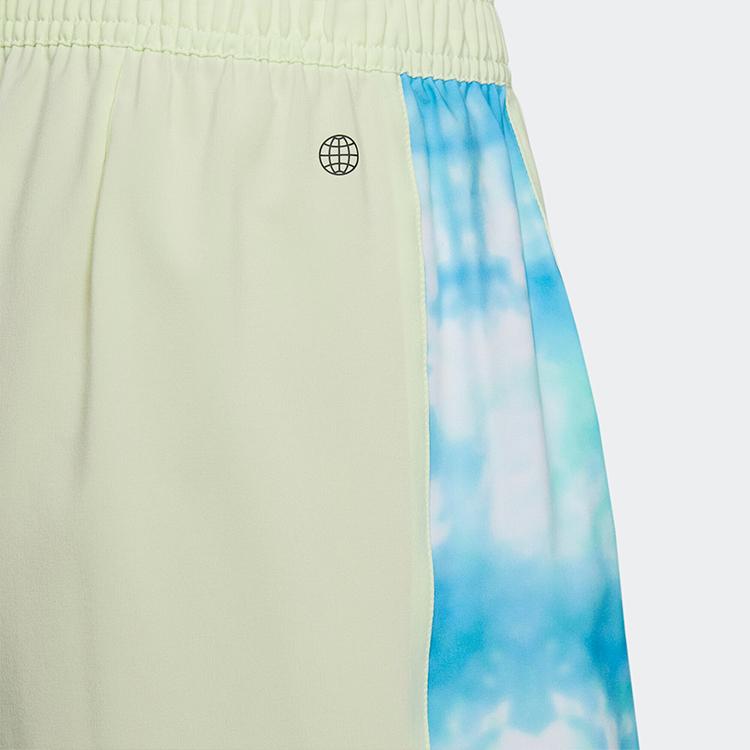 Adidas Color-Block Casual Athletic Shorts Women Bottoms Acid-Lime-Green HI6829