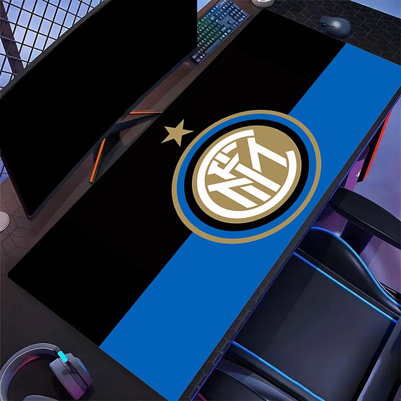 Tappetino per Mouse FC Internazionale Milano, Tappetino da Scrivania XXL per Gaming, Tappetino Mouse Antiscivolo XXL per Laptop e Tablet, Tappetino per Mini PC con Bordi Cuciti