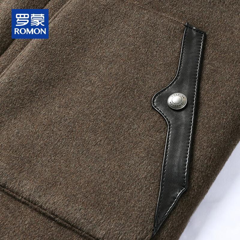 Romon Men's Cashmere Wool Blend Mid-Length Overcoat