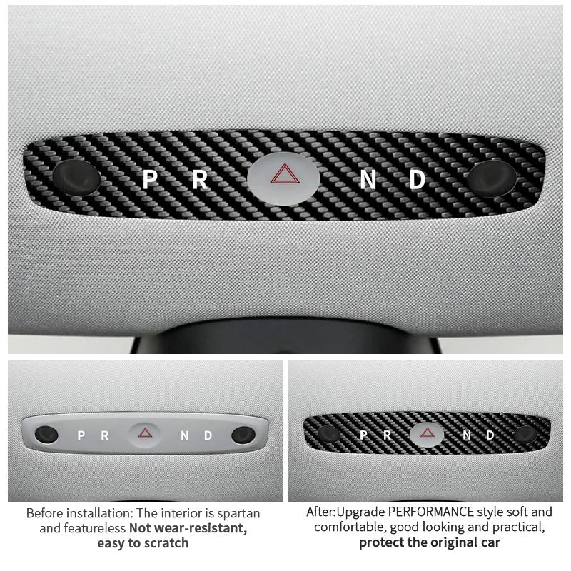 Carbon Fiber For Tesla Model 3 (2023-) / Model Y (2025-) Car Reading Light Panel Trim Sticker Anti Scratch Interior Accessories