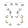 Cuff Earring Butterfly French Style Sparkling Ear Clip Metal Elegant Fashion for Girls Women