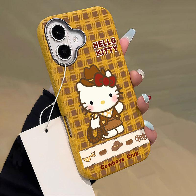 

New Checked Denim Katy Suitable for IPhone16 Mobile Phone Case Apple 15 Protective Case 14 Leather Pattern Soft Shell Silver Frame Apple 12PROMAX