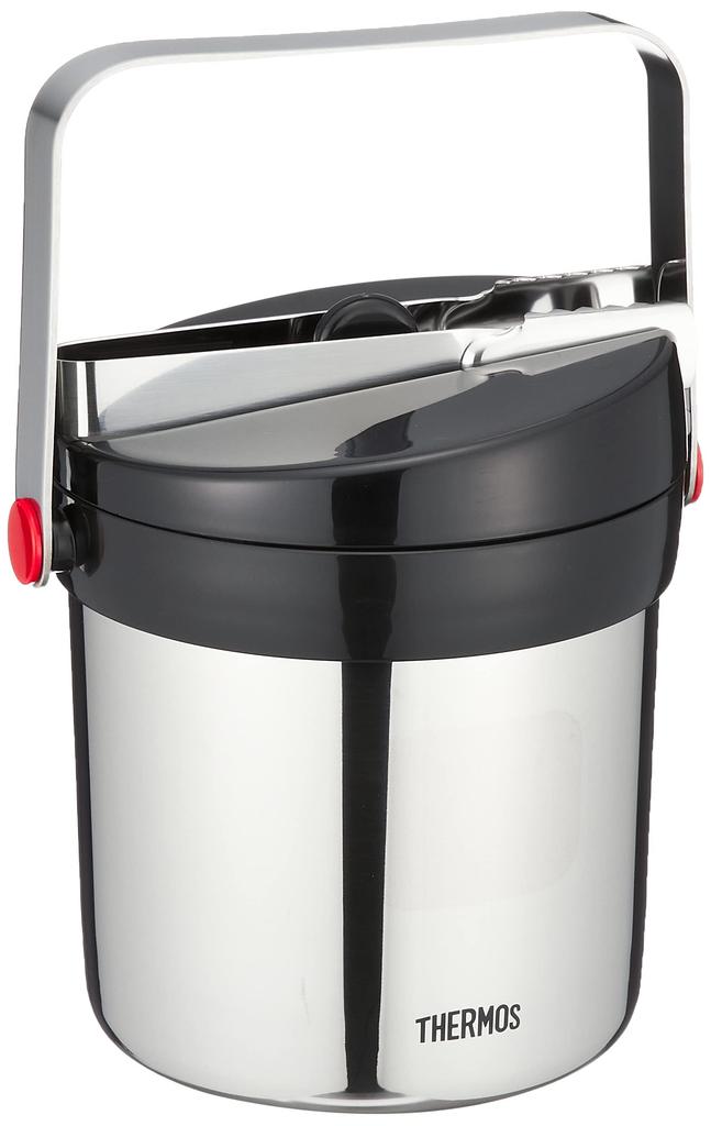 Thermos Vacuum Insulated Ice Bucket, Stainless Steel Black, JIN-1300 SBK