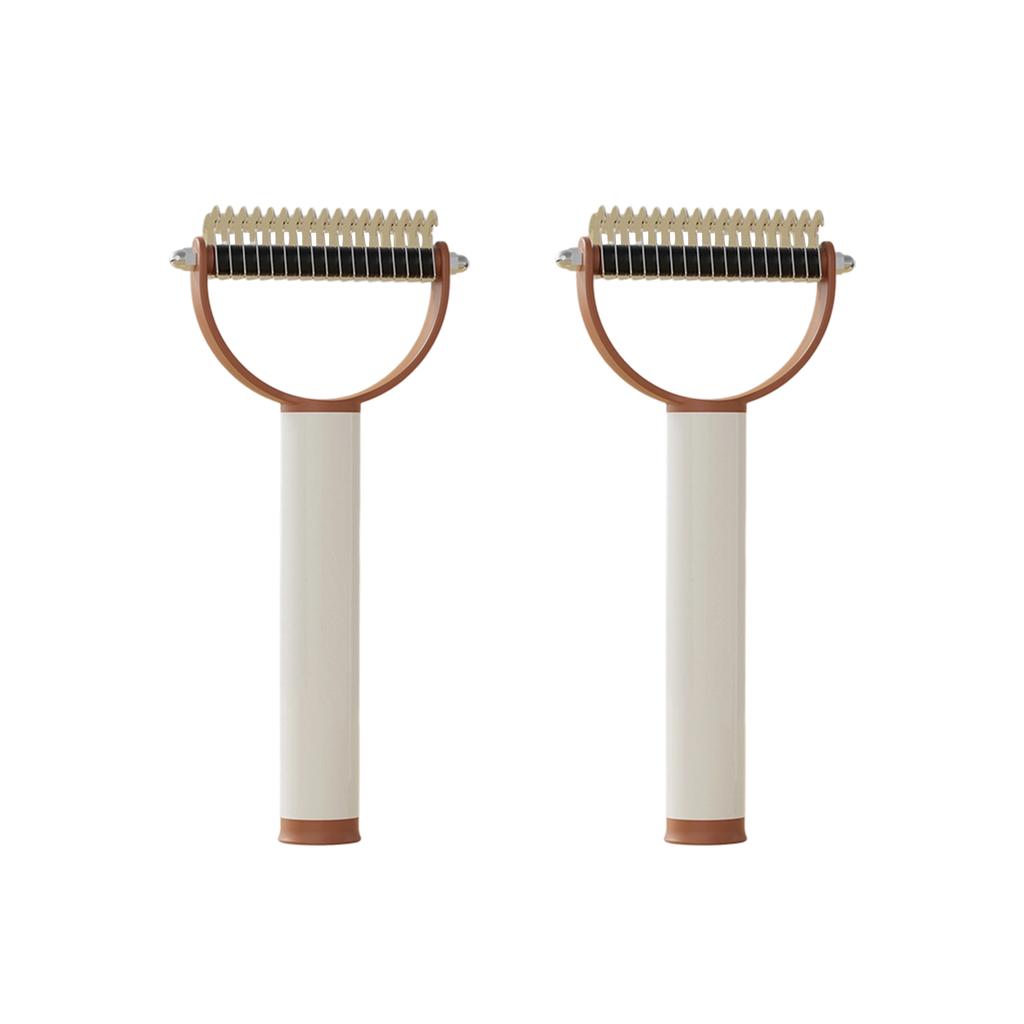 2 Pack Pet Dematting Comb Double Sided Grooming Tool with Sticky Fur Remover for Removing Tangles and Loose Hair from Pets Fur