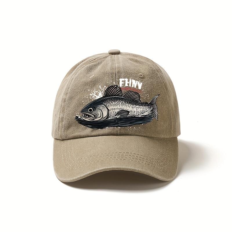 Un Cappellino da Baseball con un Grande Motivo di Pesce, Taglia Regolabile, Leggero, Protezione Solare e Multifunzionale, Cappello Classico