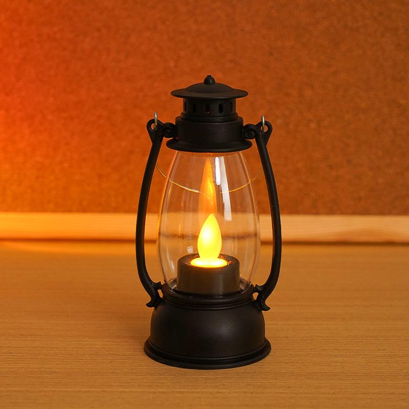 Retro Swing LED Candle Hurricane Lamp - Bedside Night Light & Decorative Atmosphere Ornament
