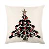 Christmas Elk Print Pillow Cover Christmas Tree Holiday Festive Cushion Cover Home Sofa Cushion