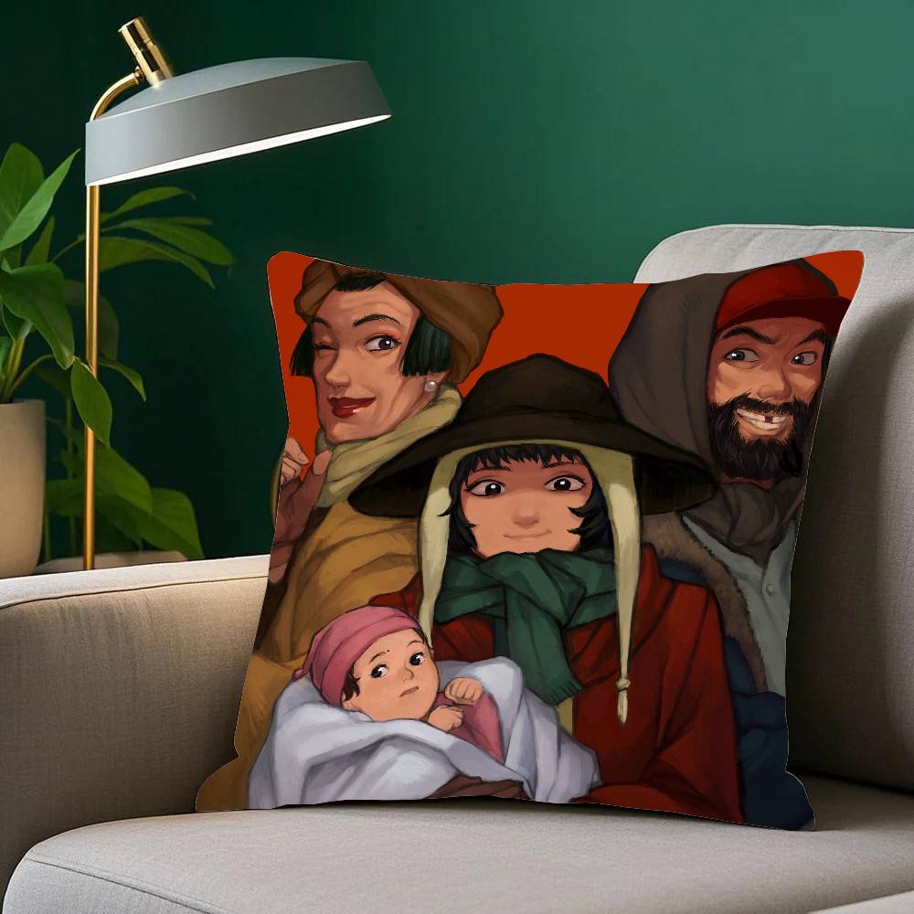 Anime T-Tokyo Godfathers Pillow Case Fashion Square Pillowcase Bedroom Sofa Room Ins Decoration Leisure